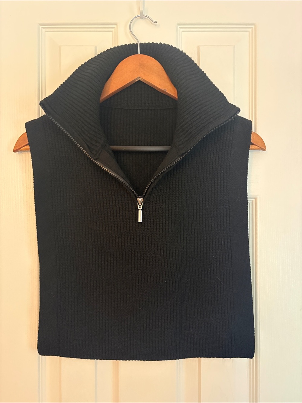 Primark Black Ribbed Half-Zip Sweater Vest